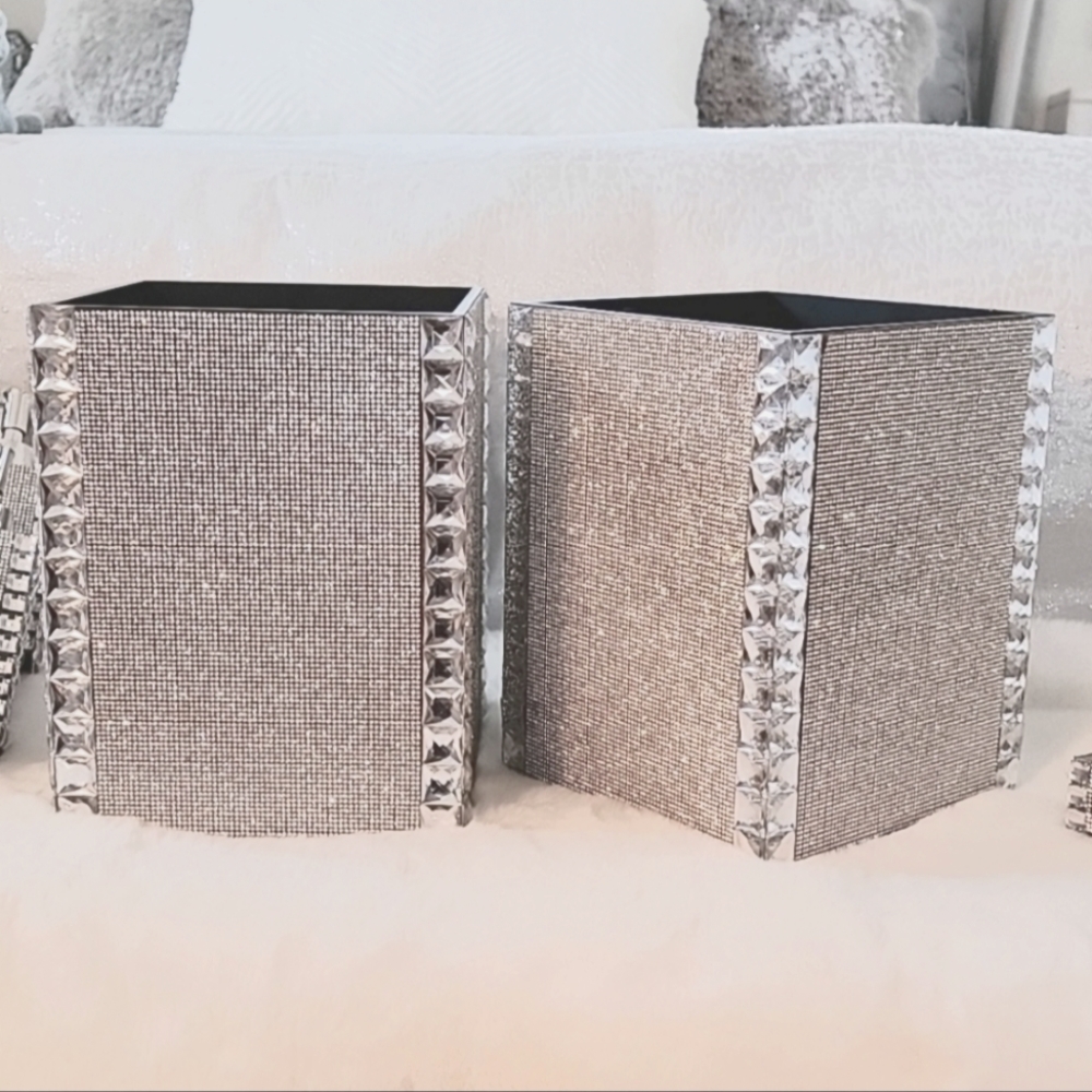 Bella Lux rhinestone/bling/diamond trash can/waste basket.